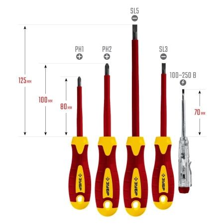 Набор: Отвертки SL 3, 5 / PH 1, 2, тестер 100-250 В, ЗУБР ″Профессионал″ 25265, в коробке, 5 предметов по цене 1 200 руб. купить в Воронеже.