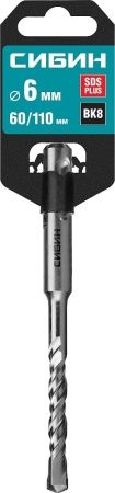 СИБИН 6 х 110 мм, SDS-plus бур (29312-110-06) по цене 81 руб. купить в Воронеже.