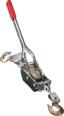 Лебедка ручная рычажная MIRAX, тросовая, 1,5т, 1,8м по цене 1 770 руб. купить в Воронеже.