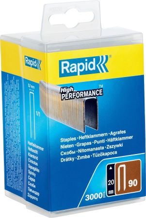 RAPID 20 мм скобы узкие, супертвердые, закаленные тип 90, 3000 шт