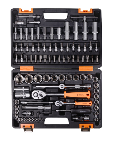 Набор инструментов АВТО, 1/2" , 1/4" , CrV, в кейсе 94 предм Вихрь по цене 7 128 руб. купить в Воронеже.