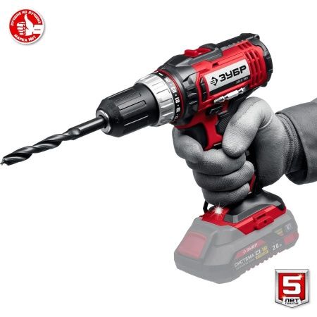 ЗУБР 18В, без АКБ, в коробке, дрель-шуруповерт. ДШЛ-185 по цене 3 120 руб. купить в Воронеже.