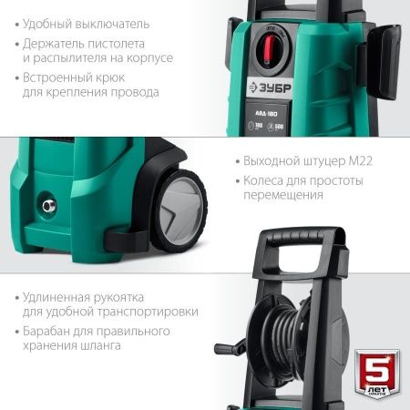Мойка высокого давления ЗУБР 180 Атм, 2300 Вт по цене 12 450 руб. купить в Воронеже.