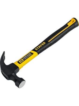 STAYER Hercules, 560 г, молоток-гвоздодёр столярный с фиберглассовой рукояткой, Professional (2026-560) по цене 970 руб. купить в Воронеже.
