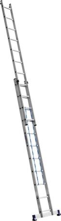Двухсекционная лестница СИБИН, 11 ступеней, со стабилизатором, алюминиевая по цене 14 260 руб. купить в Воронеже.