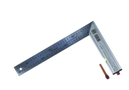 Угольник с уровнем и карандашом, 350мм, стальной, серия Кулибин, Sturm! по цене 990 руб. купить в Воронеже.