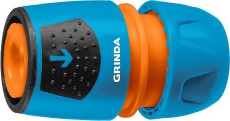 GRINDA PROLine TU-A, 1/2″-3/4″, с автостопом, соединитель универсальный быстросъёмный, для шланга, из ударопрочного пластика с TPR