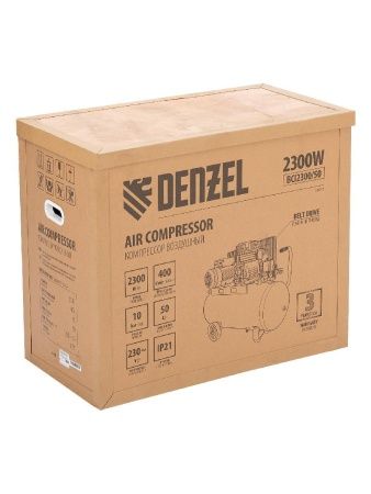 Компрессор воздушный BCI2300/50, ременный привод, 2.3 кВт, 50 литров, 400 л/мин Denzel по цене 43 340 руб. купить в Воронеже.