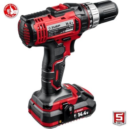 ЗУБР 14.4В, 2 АКБ (2Ач), в кейсе, дрель-шуруповер,Мастер. ДШЛ-145-22 по цене 7 780 руб. купить в Воронеже.