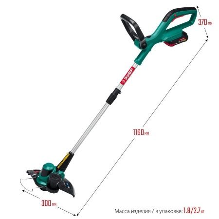 ЗУБР 18В аккумуляторный триммер, 1 АКБ (2Ач) . ТА-185-21 по цене 9 270 руб. купить в Воронеже.