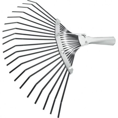 Грабли веерные стальные, 385 х 1500 мм, 20 плоских зубьев, деревянный черенок, Россия, Сибртех по цене 520 руб. купить в Воронеже.