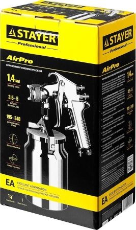 Краскопульт пневматический STAYER AirPro S EA с нижним бачком, 1.4мм по цене 2 960 руб. купить в Воронеже. Краскопульт пневматический STAYER AirPro S EA с нижним бачком, 1.4мм по цене 2 960 руб. купить в Воронеже.