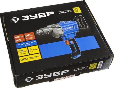 Дрель-миксер реверсивная, ЗУБР Профессионал ЗДМ-820 РМ, 50 Нм, патрон 13 мм, 0-650 об/мин, 820 Вт по цене 7 220 руб. купить в Воронеже.