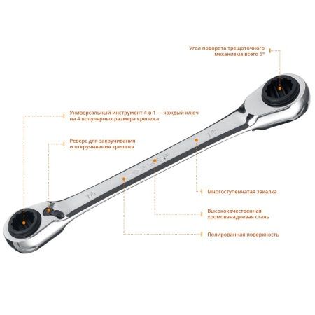 Набор накидных гаечных ключей трещоточных 3 шт, 8 - 19 мм, ЗУБР по цене 3 160 руб. купить в Воронеже.