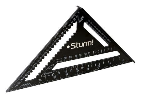 Угольник Свенсона 300мм, алюминиевый сплав, чёрная оксидация, белая шкала, Sturm! по цене 2 340 руб. купить в Воронеже.
