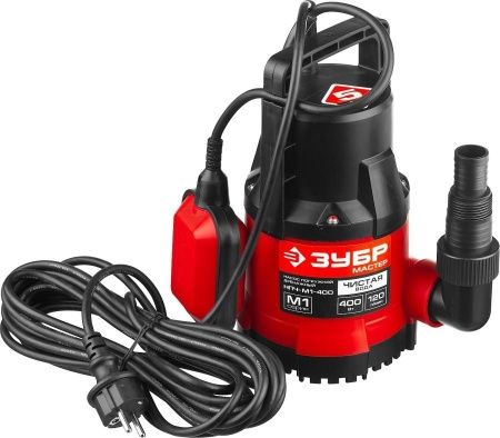 Дренажный насос ЗУБР с минимальным уровнем откачки, 400 Вт по цене 3 610 руб. купить в Воронеже.