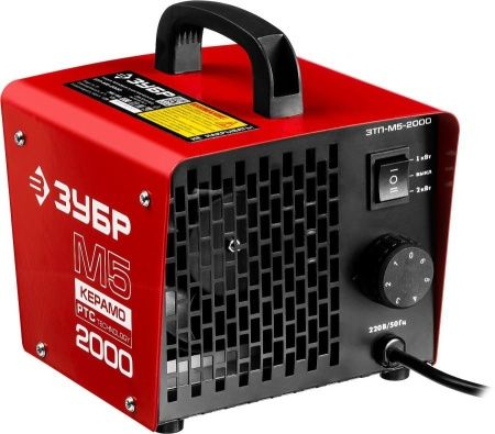 Электрическая тепловая пушка ЗУБР, 2 кВт, МКН, ЗТП-М5-2000 по цене 1 900 руб. купить в Воронеже.