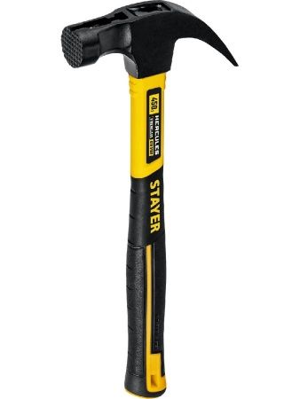 STAYER Hercules-M, 450 г, молоток-гвоздодёр столярный с фиберглассовой рукояткой, Professional (2027-450) по цене 820 руб. купить в Воронеже.