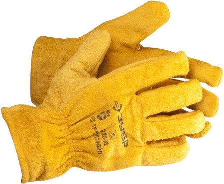 Спилковые перчатки ЗУБР МАСТЕР рабочие с подкладкой, XL