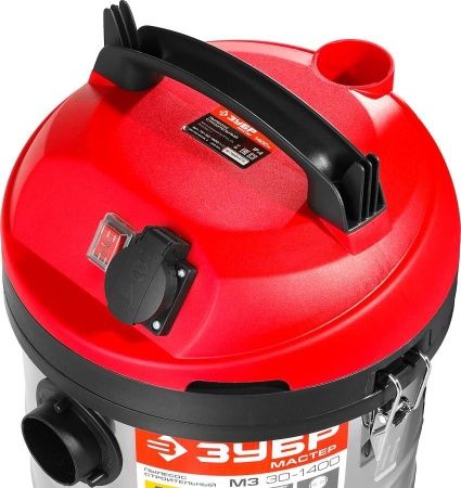 Пылесос строительный, ЗУБР ПУ-30-1400 М3, модель М3-30, 30 л, 1400 Вт, сухая и влажная уборка, корпус из нержавеющей стали, розетка до 2000Вт по цене 8 390 руб. купить в Воронеже.