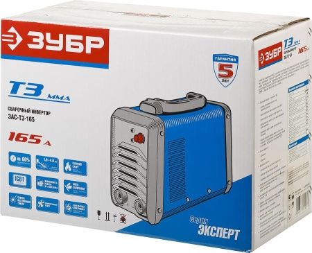 Инвертор сварочный, ЗУБР Профессионал ЗАС-Т3-165, 165А, MMA,IGBT,Форсаж дуги,Горячий старт,Антиприлипание эл-да,ПВ-60%,220В (мин 160В) по цене 5 180 руб. купить в Воронеже.