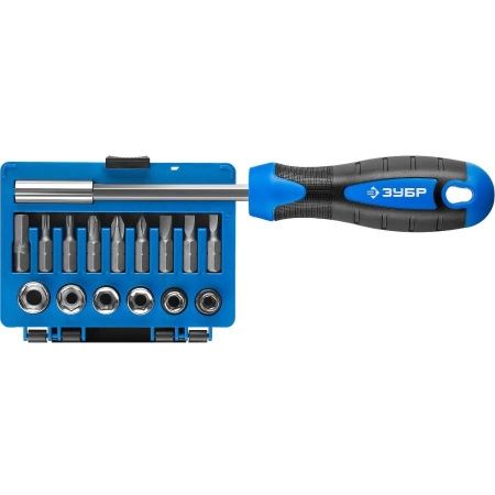 ЗУБР Профессионал-Б16 набор: отвертка-битодержатель с насадками 16 шт по цене 650 руб. купить в Воронеже.