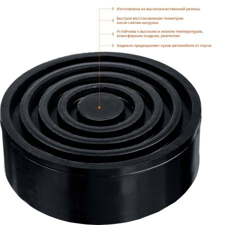 ЗУБР РШ-35, D105/H35 мм, резиновая опора для домкрата, Профессионал (43005-35) по цене 359 руб. купить в Воронеже.