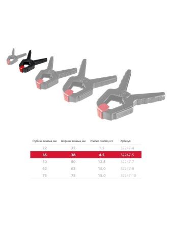 ЗУБР МЗ-50, 50 х 50 мм, пружинный зажим (32247-5) по цене 109 руб. купить в Воронеже.