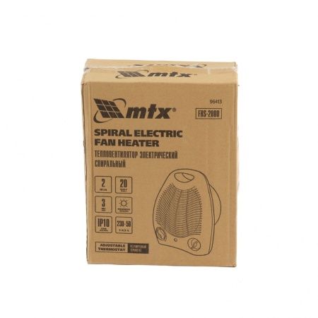 Тепловентилятор электрический, спиральный FHS-2000, 3 режима, вентилятор, нагрев 1000/2000 Вт MTX по цене 1 307 руб. купить в Воронеже.