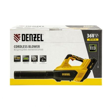 Воздуходувка аккумуляторная RB180-36, Li-ion, 36 В, 4 Ач, 180 км/ч, 820 м3/ч Denzel по цене 24 950 руб. купить в Воронеже.