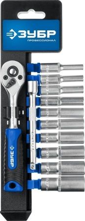ЗУБР ТМ-12У набор торцовых головок 12 предм. Серия Профессионал. по цене 1 830 руб. купить в Воронеже.