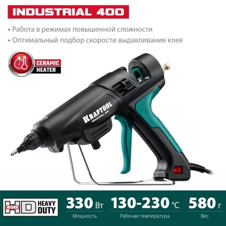 KRAFTOOL Industrial 400, d 11 - 12 мм, 50 г/мин, 130 - 230°C, электрический термоклеевой пистолет (06843-300-12) по цене 17 250 руб. купить в Воронеже. KRAFTOOL Industrial 400, d 11 - 12 мм, 50 г/мин, 130 - 230°C, электрический термоклеевой пистолет (06843-300-12) по цене 17 250 руб. купить в Воронеже.