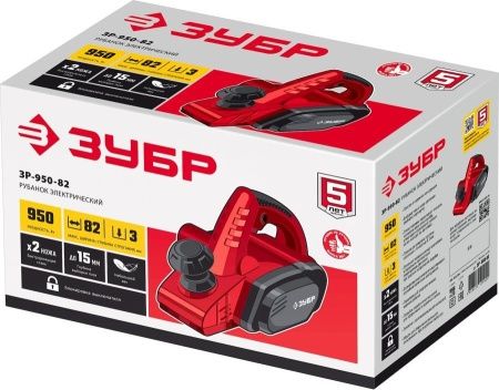 Рубанок электрический (электрорубанок), ЗУБР ЗР-950-82, глубина 3.0 мм, 15000 об/мин, 82 мм, 950 Вт по цене 5 850 руб. купить в Воронеже.