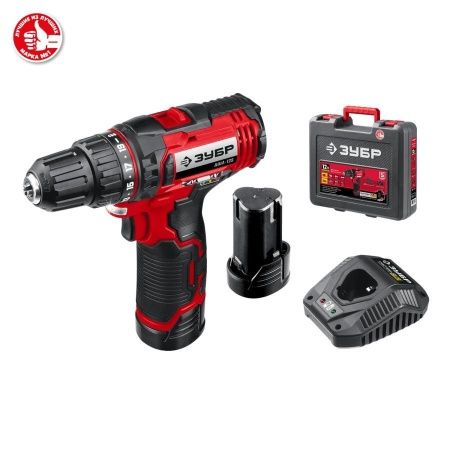 ЗУБР 12В, 2 АКБ (2Ач), в кейсе, дрель-шуруповерт. ДШЛ-125-22 по цене 6 820 руб. купить в Воронеже.