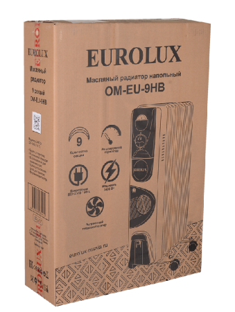 Масляный радиатор Eurolux ОМ-EU-9НВ с вентилятором по цене 4 490 руб. купить в Воронеже.