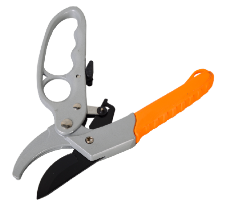 Секатор ВИХРЬ 200мм (возвратная пружина, храповый механизм, тефлоновое покрытие, обрезиненные рукоятки) по цене 741 руб. купить в Воронеже.