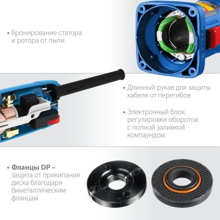 УШМ ЗУБР Профессионал, УШМ-П125-1100 э, с регулировкой оборотов, 125 мм, 1100 Вт по цене 7 430 руб. купить в Воронеже.