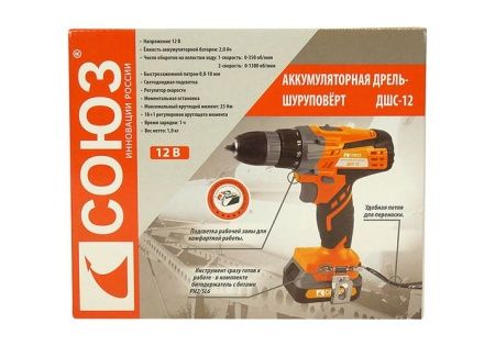 Аккумуляторный шуруповерт СОЮЗ ДШС-12 по цене 2 390 руб. купить в Воронеже.