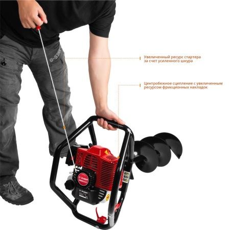 Мотобур (бензобур), d=60-250 мм, 52 см3, 2 оператора, ЗУБР по цене 19 410 руб. купить в Воронеже.