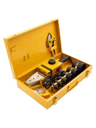 Аппарат для сварки пластиковых труб DWP-1500, 1500 Вт, 260-300 град, комплект насадок, 20-63 мм Denzel по цене 4 030 руб. купить в Воронеже.