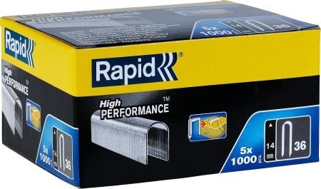 RAPID 14 мм плоские скобы, супертвердые, профессиональные тип 36, 5000 шт