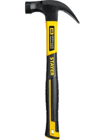STAYER Hercules-M, 450 г, молоток-гвоздодёр столярный с фиберглассовой рукояткой, Professional (2027-450) по цене 820 руб. купить в Воронеже.