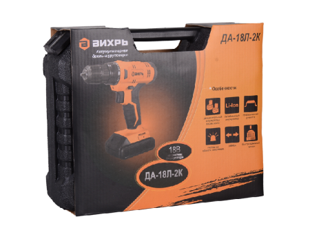 Дрель-шуруповерт ВИХРЬ ДА-18Л-2К по цене 4 190 руб. купить в Воронеже.