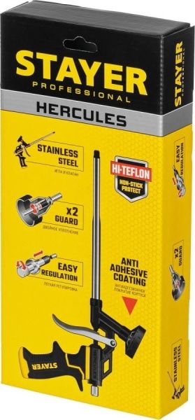 STAYER HERCULES профессиональный пистолет для монтажной пены, с тефлоновым покрытием корпуса и сопла