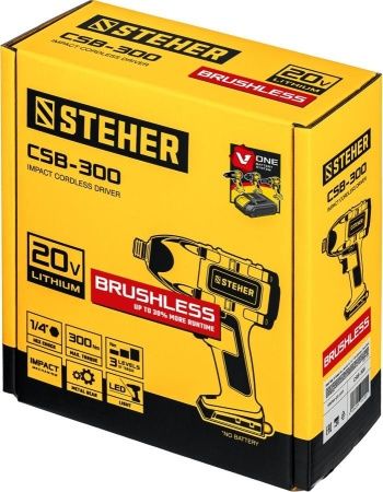 STEHER 20В бесщёточный винтоверт, без АКБ, в коробке. CSB-300 по цене 5 490 руб. купить в Воронеже.