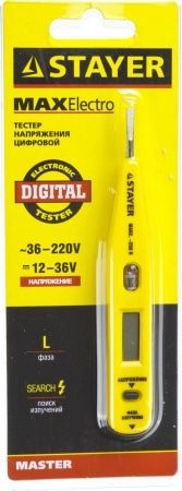 Тестер напряжения STAYER ″MASTER″ MAXElectro цифровой со световым индикатором, 12-220В, 125мм по цене 252 руб. купить в Воронеже. Тестер напряжения STAYER ″MASTER″ MAXElectro цифровой со световым индикатором, 12-220В, 125мм по цене 252 руб. купить в Воронеже.
