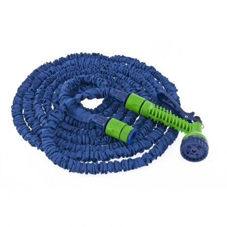 Набор поливочный, растягивающийся шланг 15 м, 7 режимов пистолет, соединитель, адаптер Сибртех по цене  купить в Воронеже.