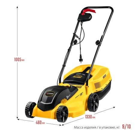 STEHER 1700 Вт, ш/с 38 cм, сетевая газонокосилка (LM-38-1700) по цене 12 110 руб. купить в Воронеже.