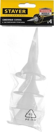 STAYER запасные сопла для закрытых пистолетов для герметика, 4 шт. по цене 143 руб. купить в Воронеже.