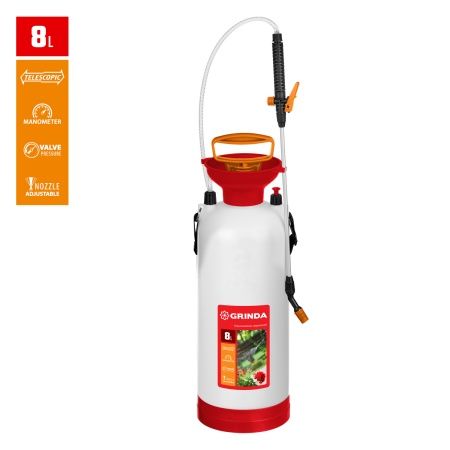 Переносной опрыскиватель GRINDA TS-8 8 л с широкой горловиной и устойчивым днищем по цене  купить в Воронеже.